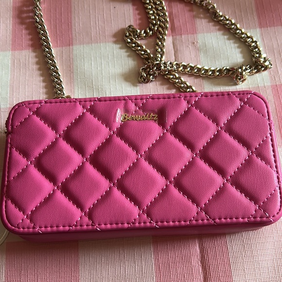 Bewaltz Bags Bewaltz Puffy Pink Quilted Crossbody 6 Card Slots And